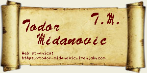 Todor Midanović vizit kartica